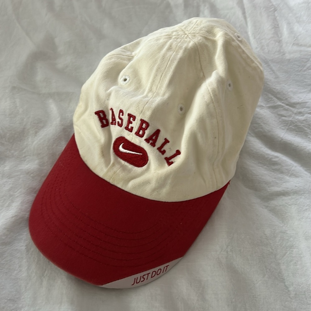 Nike Red and White Baseball Cap toddler kids